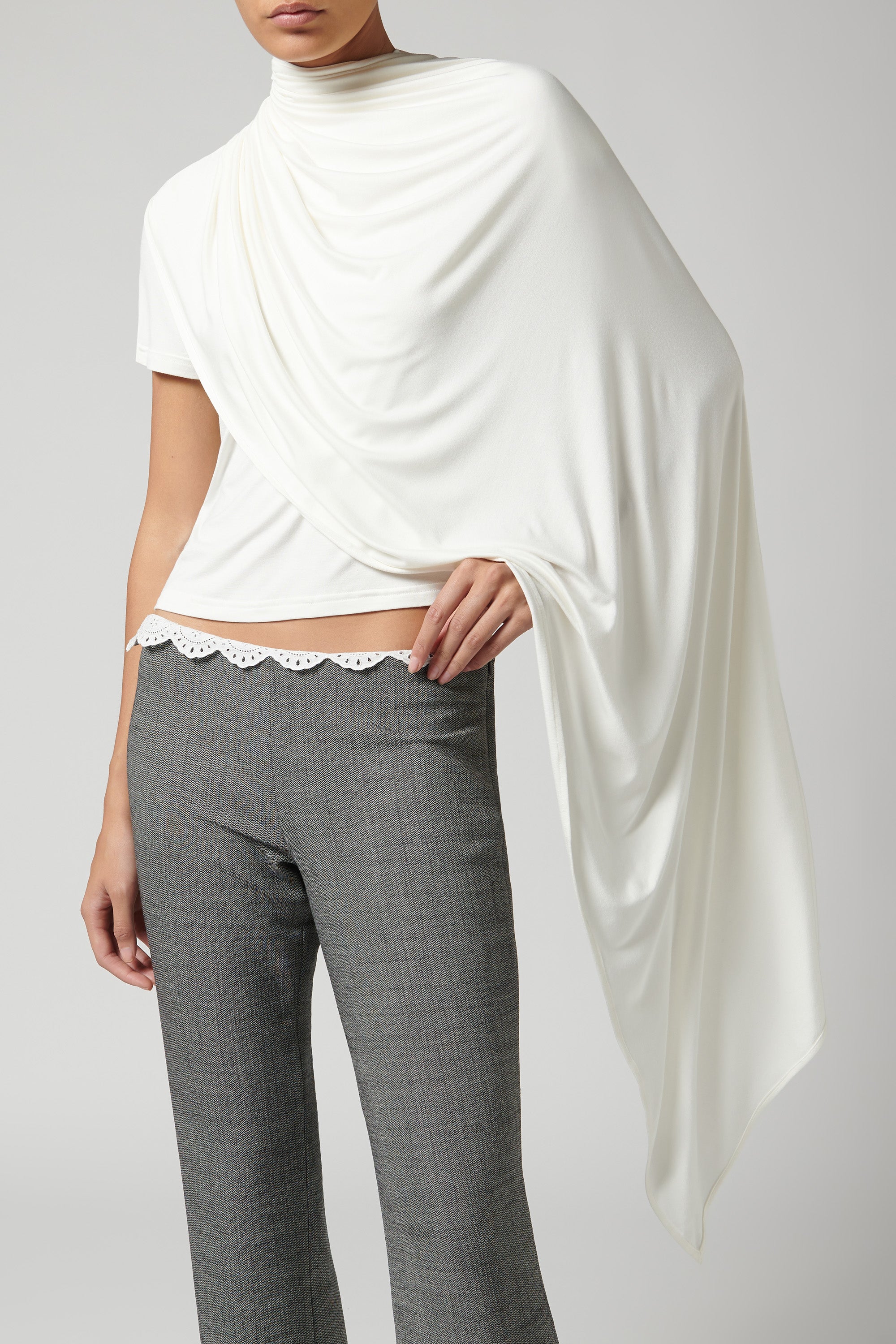 Magda Butrym Cream Scarf Blouse