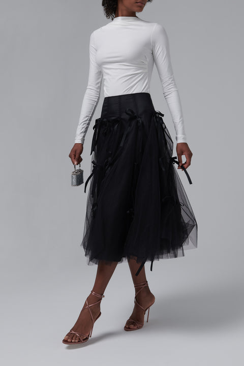 White Selma Long Sleeve Top