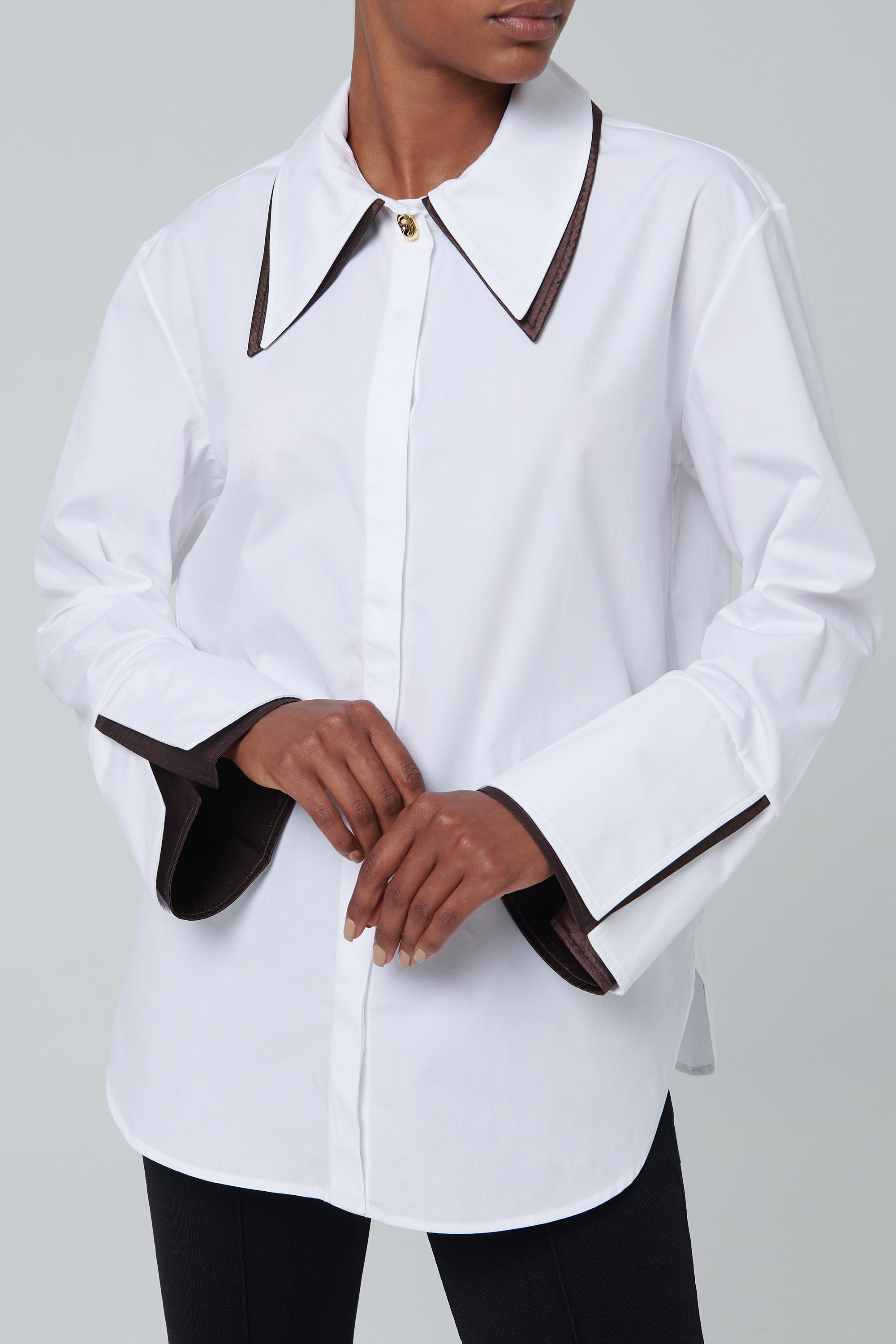 Rejina Pyo White Parker Pointy Collar Shirt - Fabric of Society