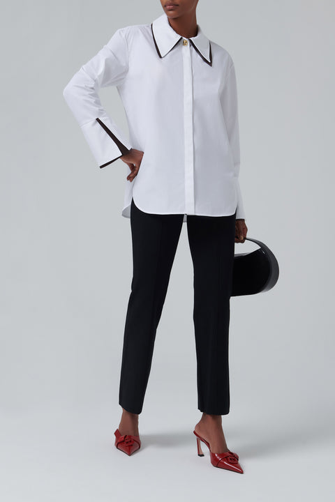 White Parker Pointy Collar Shirt