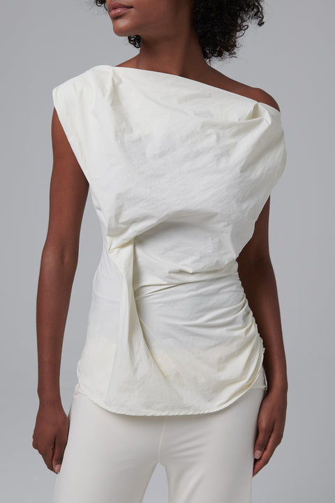 White Liquid Fabric Tank Top