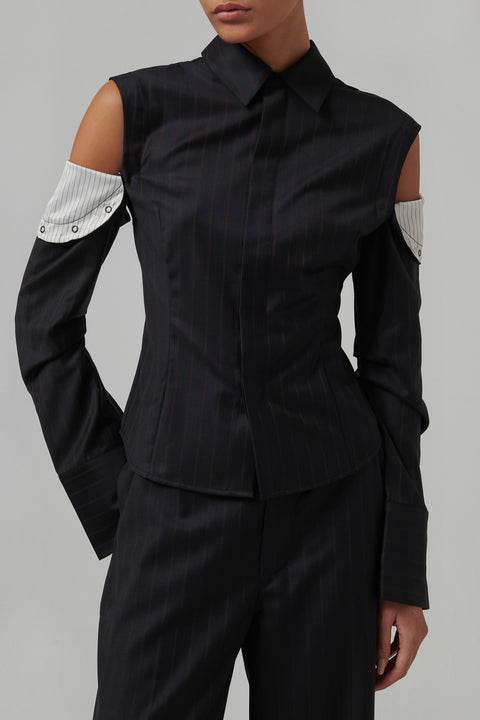 Black Pinstripe Sorrentino Shirt