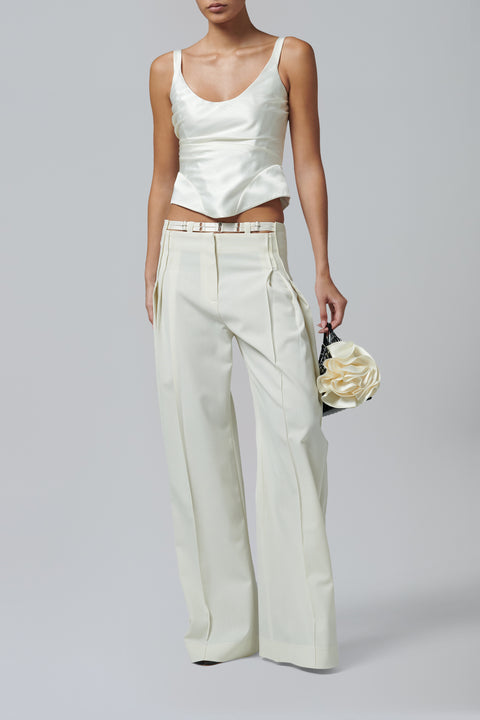 White Florance Pleated Corset