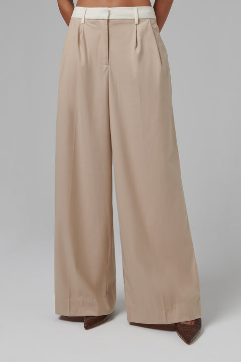 Bi-Color Wide Leg Pants