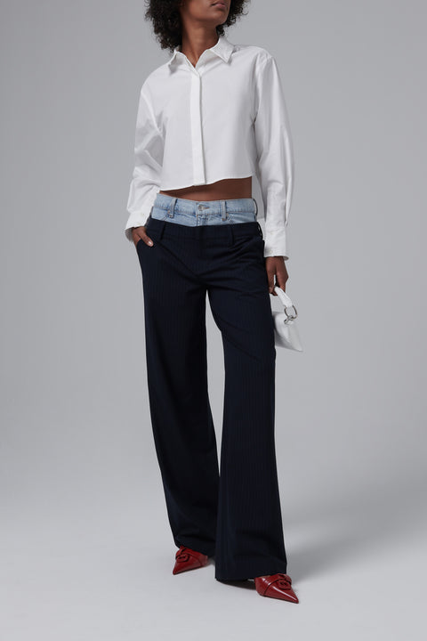 Black Ophelia Double Waistband Combo Pants