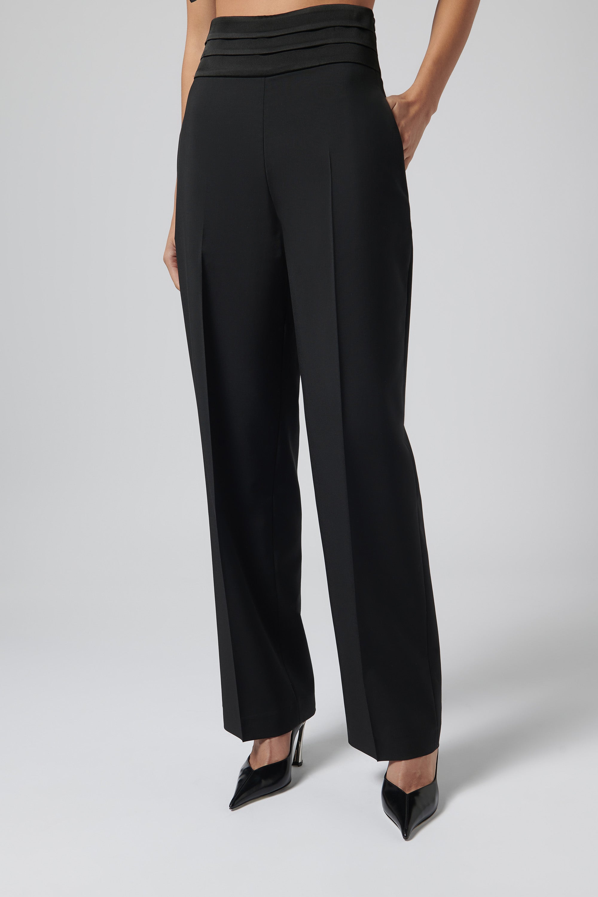 Rohe Black Satin Cumberband Pants