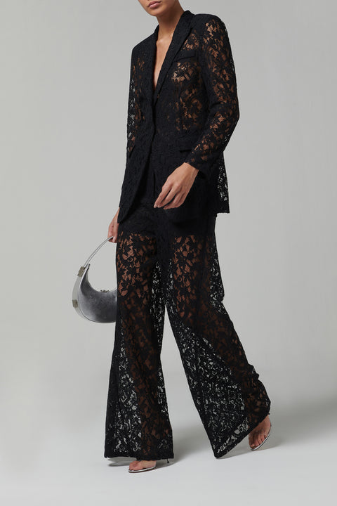Black Rebrode Lace Pants