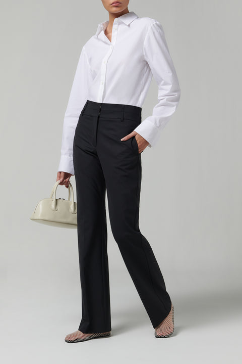 Black Double Waistband Pants