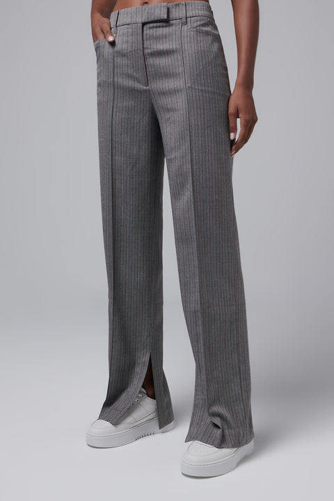 Grey Herringbone Slim Pants