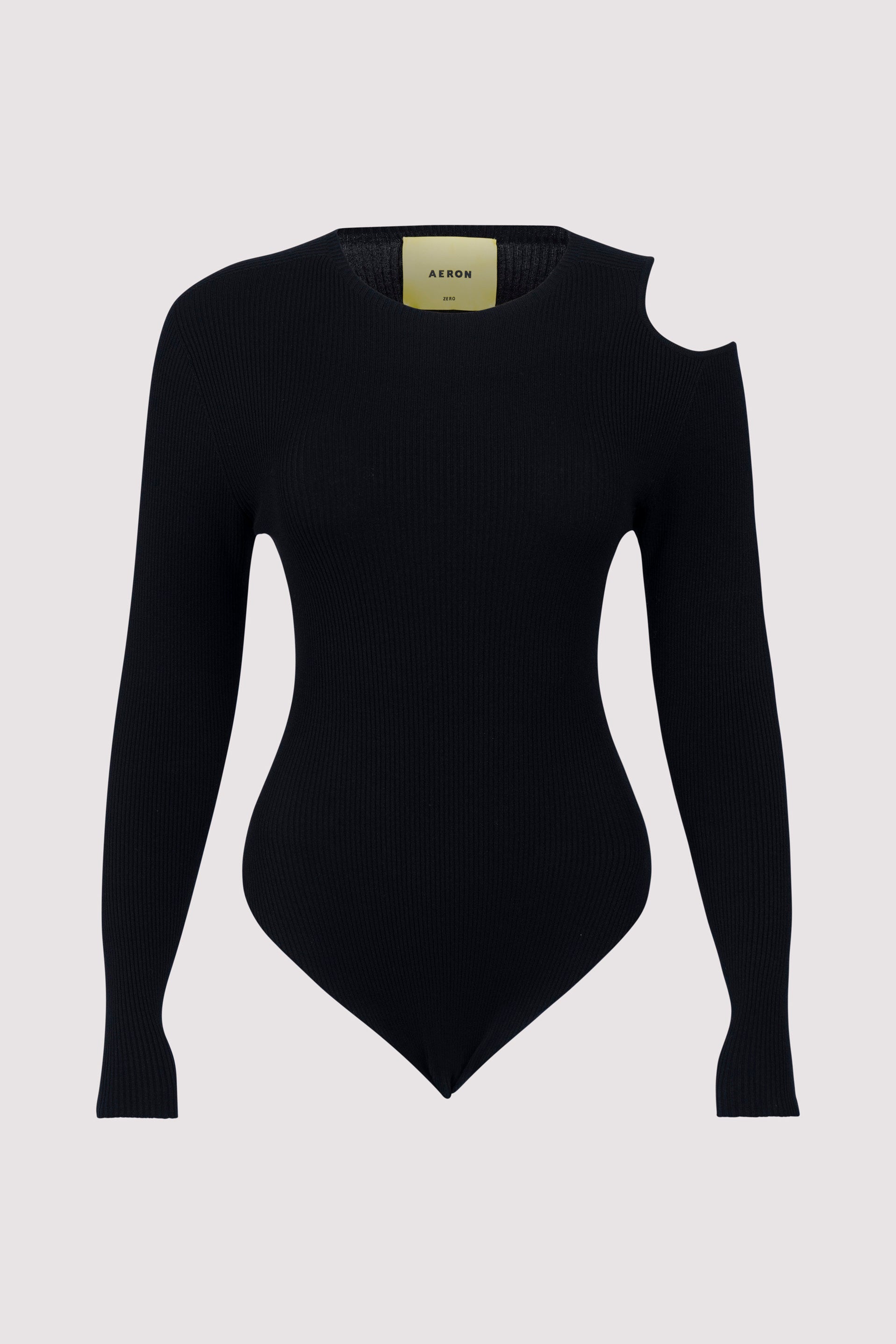 Black Viscose Ribbed Slim Fit Body Suit –