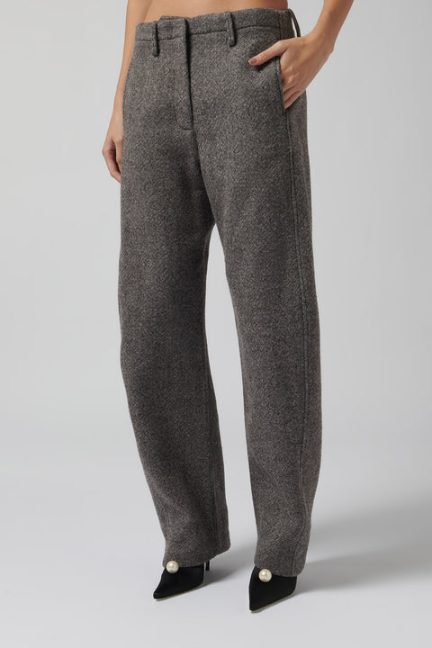 Grey Wide Wool Leg Pants