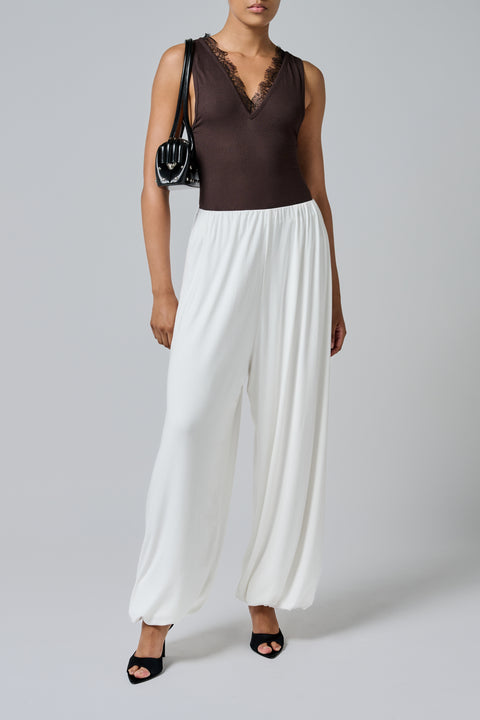 White Olive Balloon Pant
