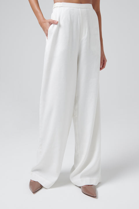 White Dorian Wide Leg Pants