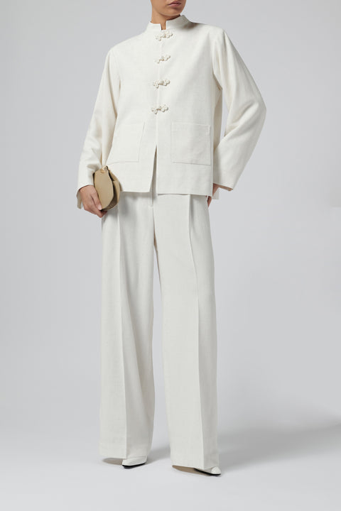 White Relaxed Drawstring Pants