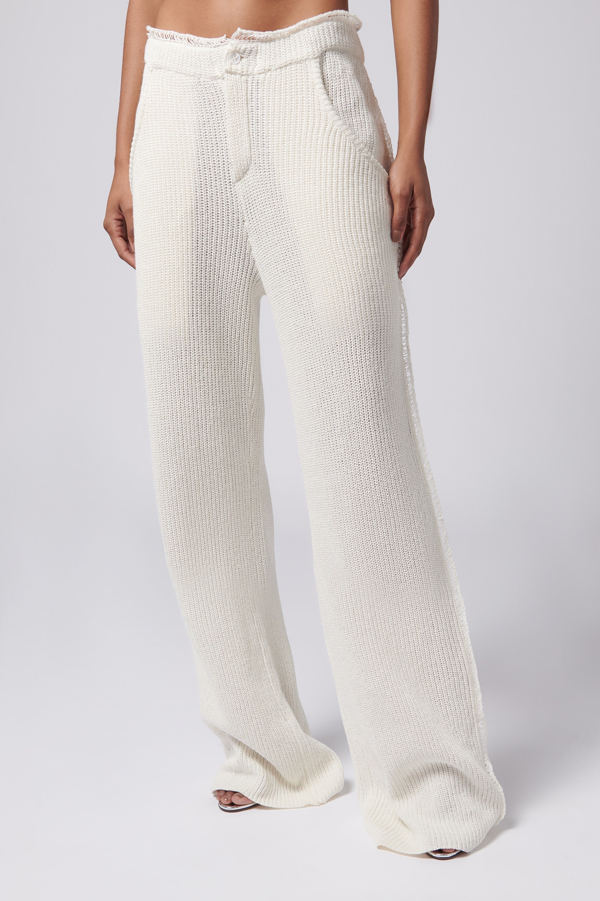 Aya Muse White Mello Knit Pants