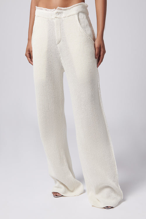Aya Muse White Mello Knit Pants