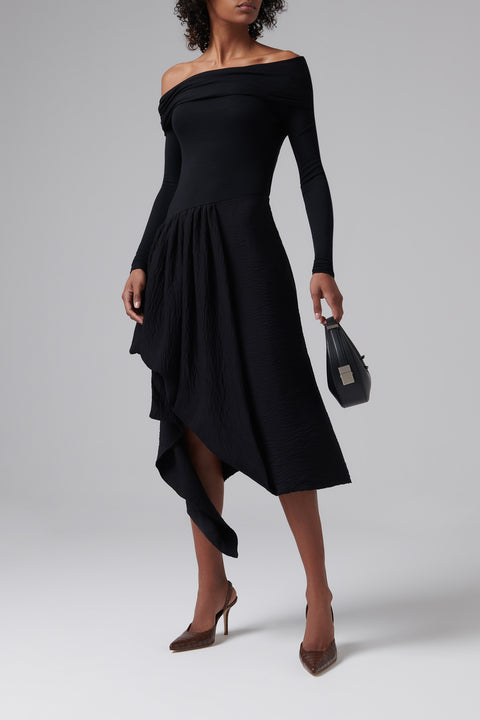 Black Vasco Midi Dress