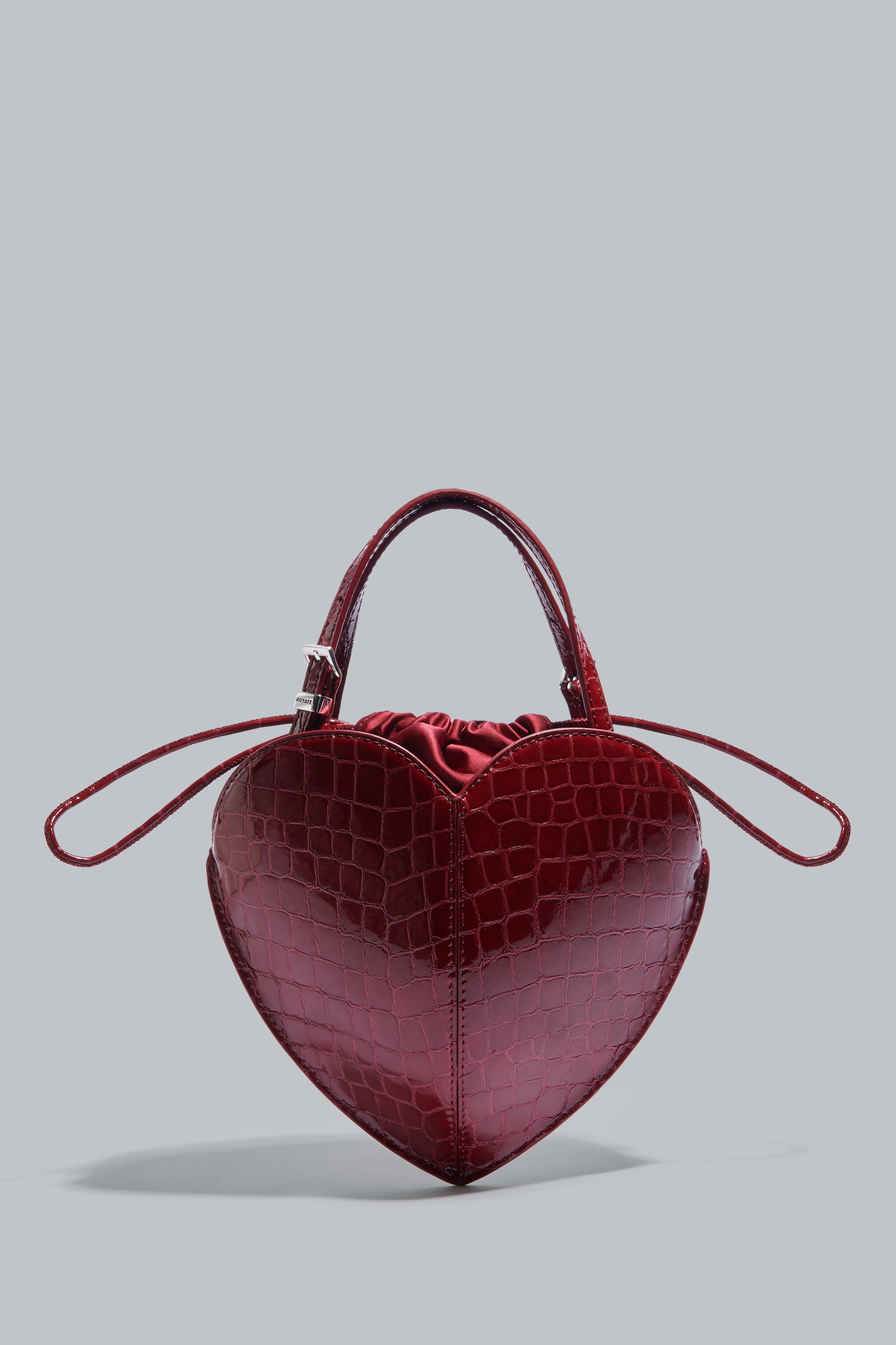Red Patent Croco Heart Bag
