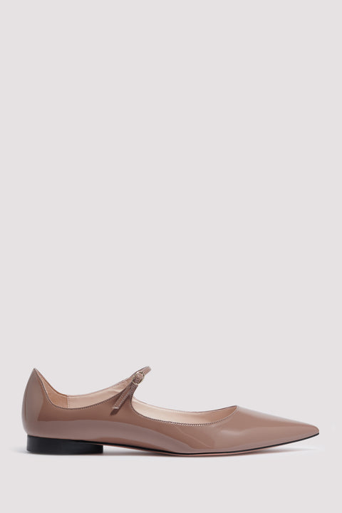 Beige Eagle Flat Pumps