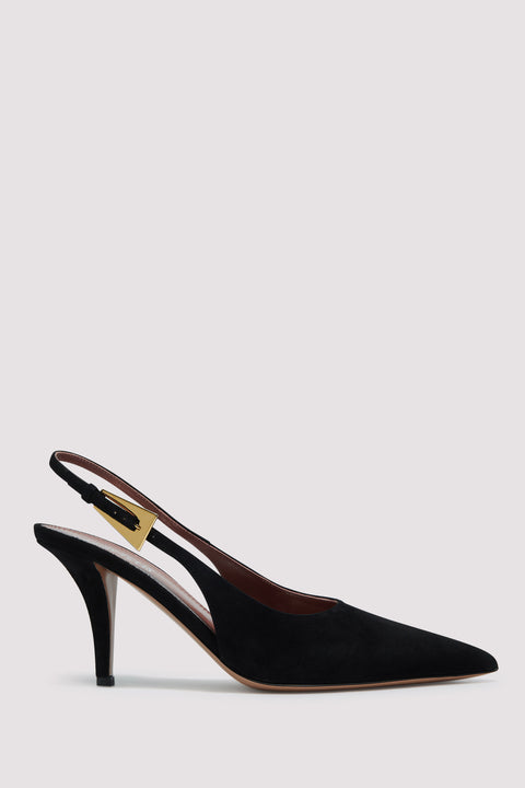 Black Jessic 75 Sling Back Pumps