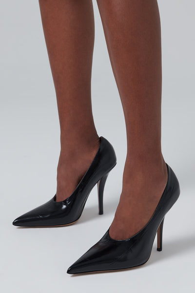 サンダル・ミュール PARIS TEXAS Black leather Jessica Western pumps Black patent leather slingbacks - Paris Texas – Paris Texas US