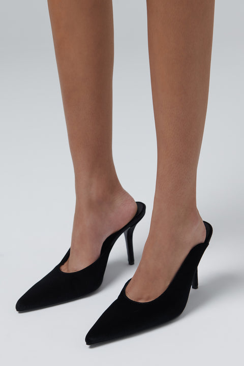 Black Abella 85 Velvet High-Heel Pumps