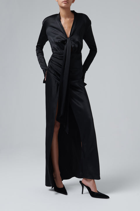 Black Abella 85 Velvet High-Heel Pumps