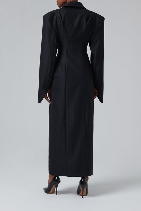 Black Inverse Tailored Coat