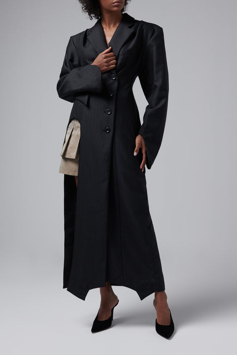 Black Inverse Tailored Coat