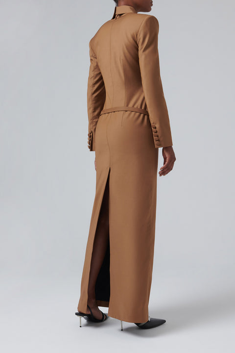 Brown Tie Maxi Dress