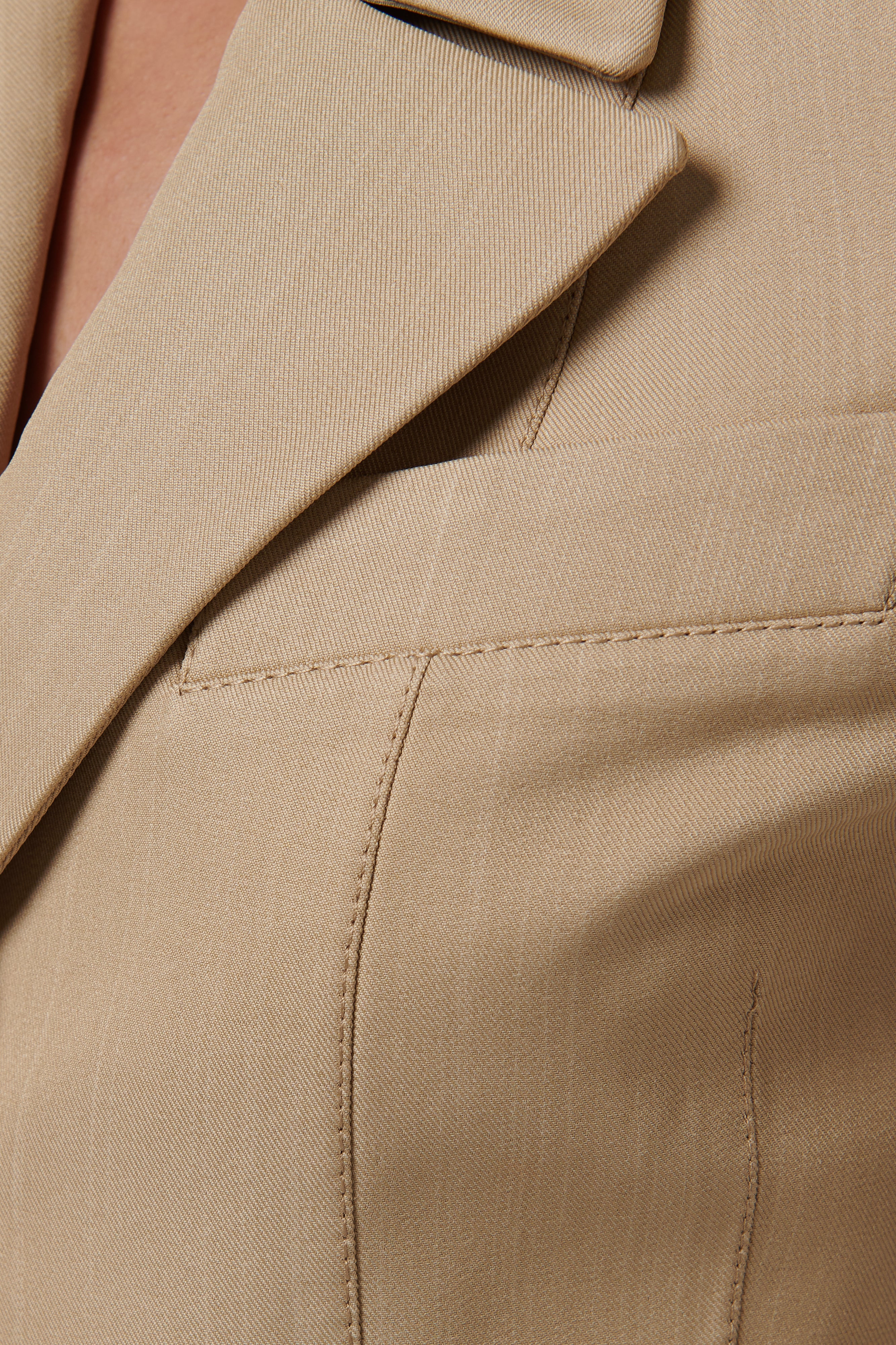 Aleksandre Akhalkatsishvili Beige Waist Cut-Out Blazer