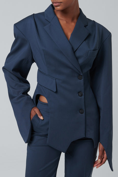 Blue Inverse Tailored Jacket