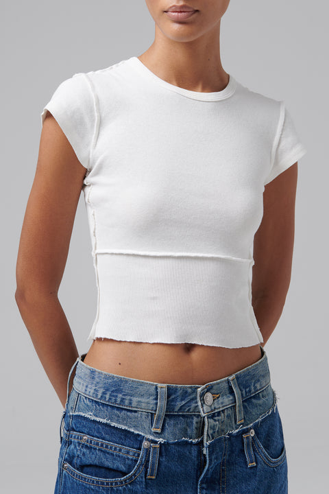 White Fitted Cotton T-Shirt