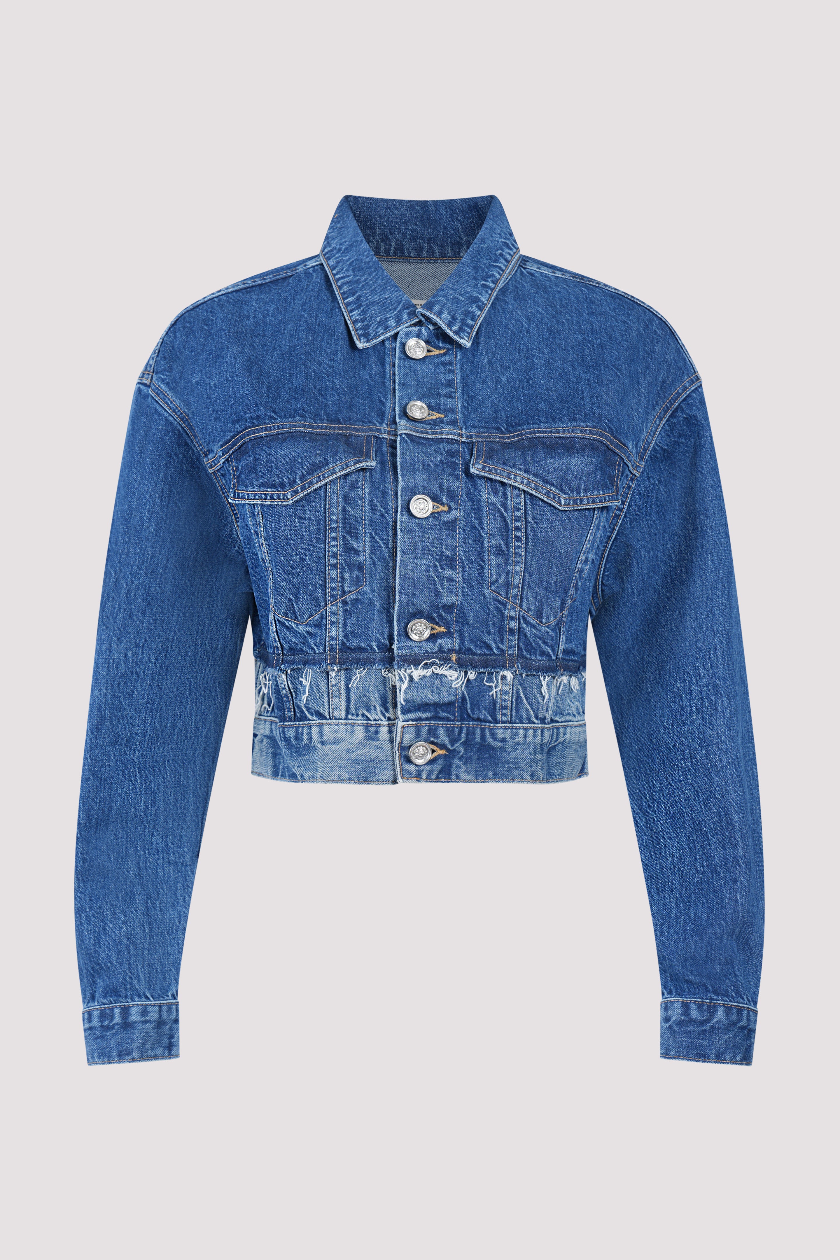 SLVRLAKE Blue Oversize Cropped Denim Jacket
