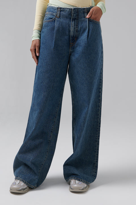 Blue Taylor Wide Pleat Jeans