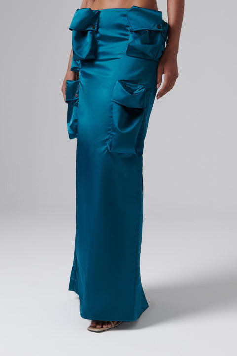 Military Multipocket Midi Skirt