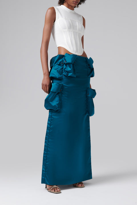 Military Multipocket Midi Skirt