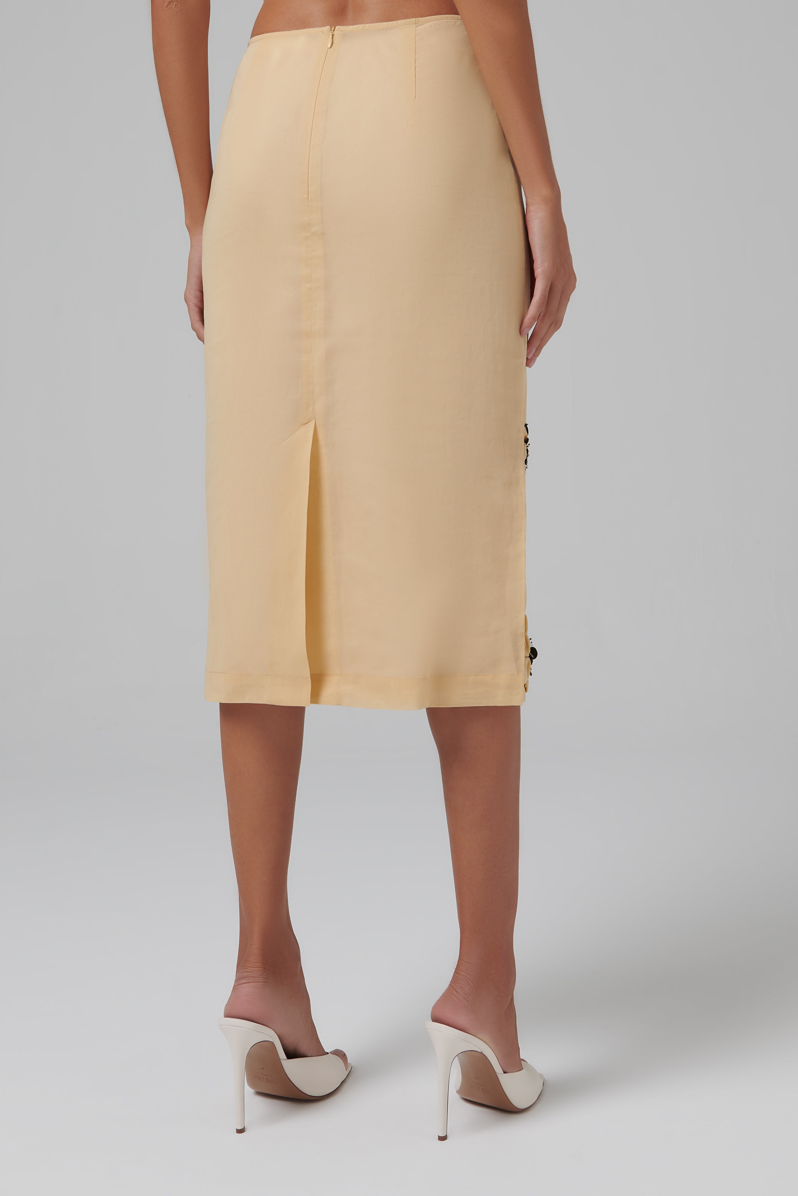 Shushu/Tong Yellow Bow Midi Skirt - Fabric of Society