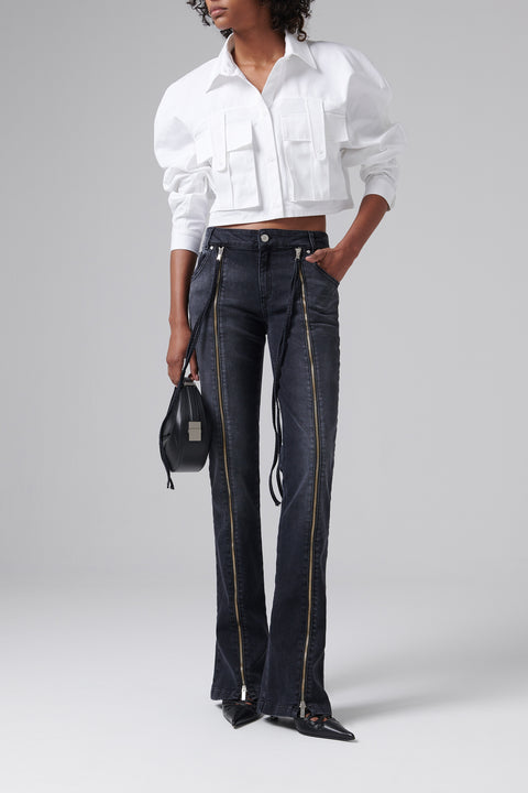 Front Slit Skinny Jeans