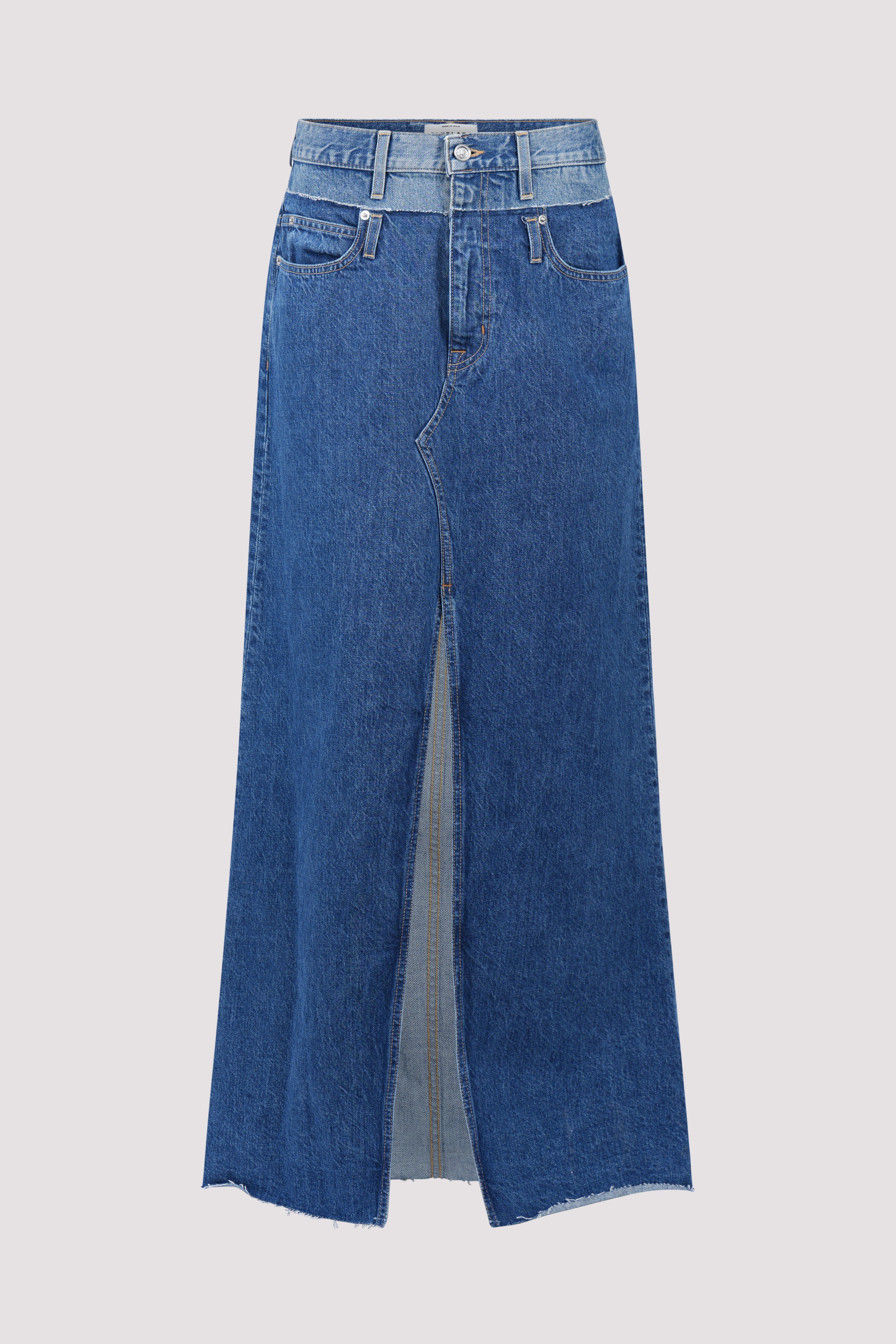 SLVRLAKE Blue Dallas Maxi Denim Skirt