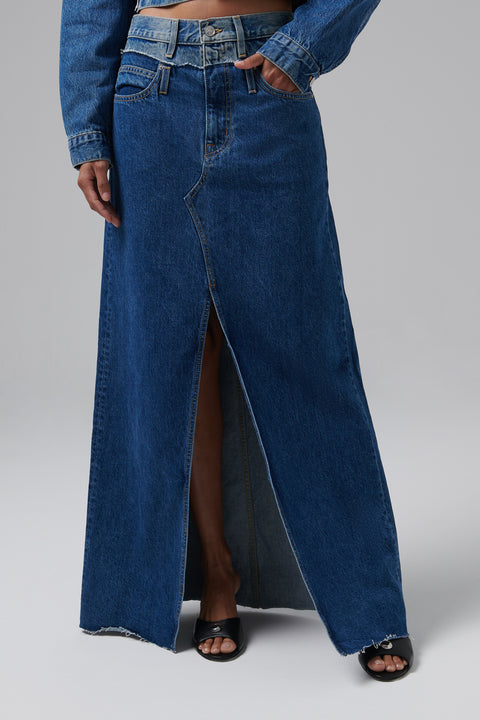 Blue Dallas Maxi Denim Skirt