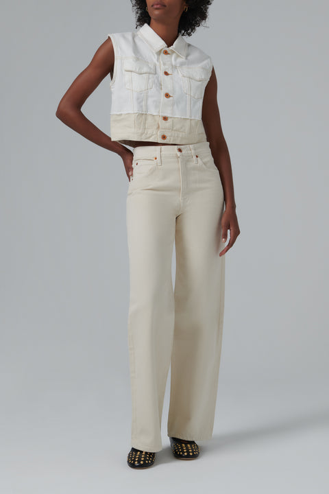 White Caroline Trucker Denim Vest