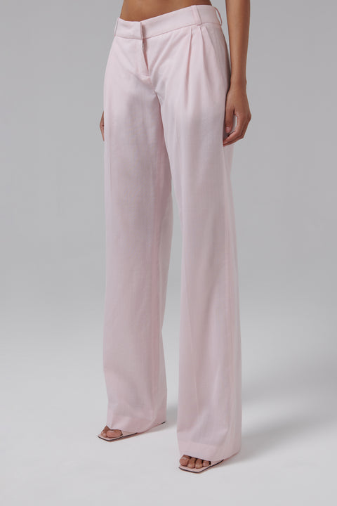 Pink Tailored Low-Rise Pants