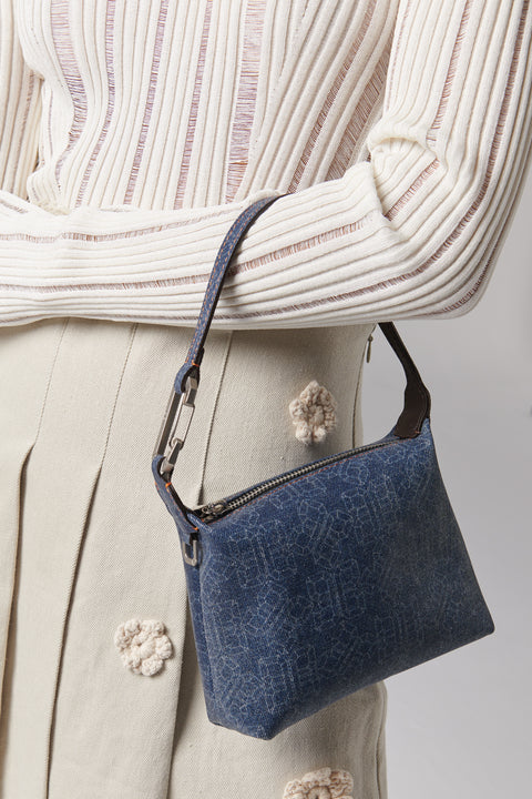 Blue Slim Moon Shoulder Bag