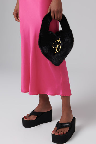 Blumarine Black Faux Fur Mini Bag