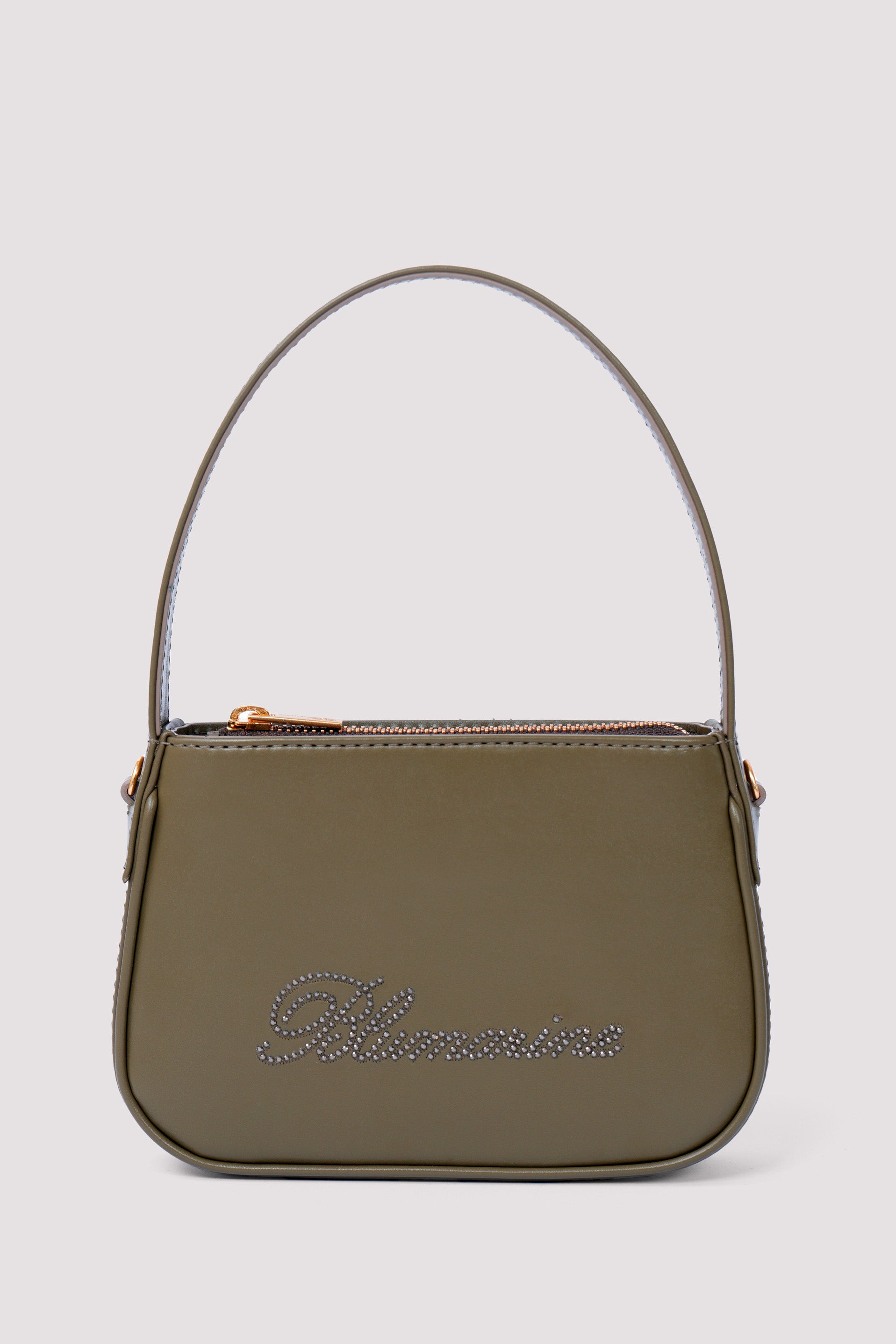 Blumarine Green Rhinestone Logo Mini Bag
