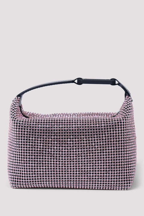Pink Crystal Mesh Moon Bag