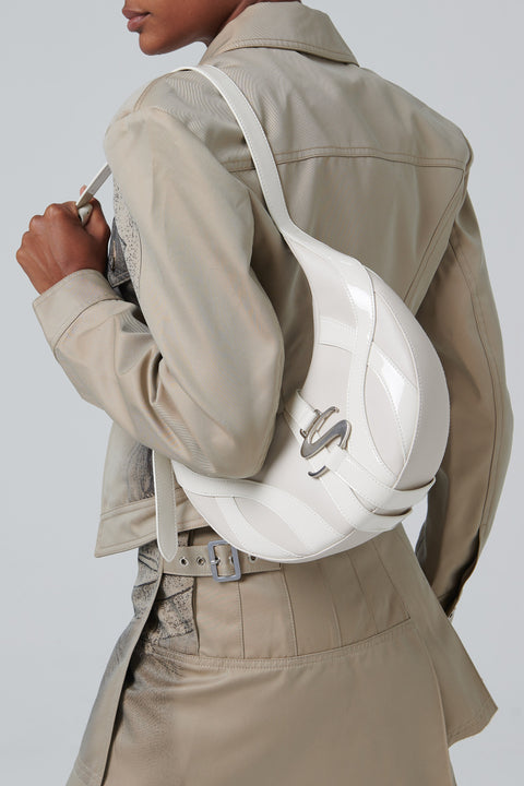 White Cable Cross Body Bag