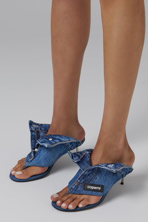 Blue 65 Open Thong Denim Sandal