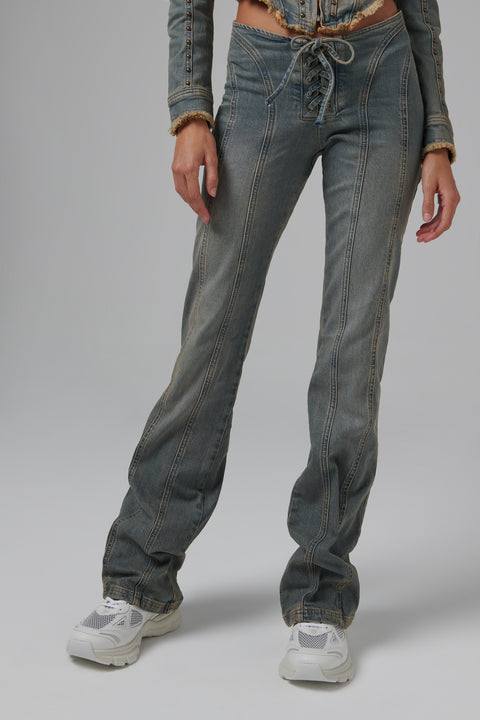 Blue Lara Laced Jeans